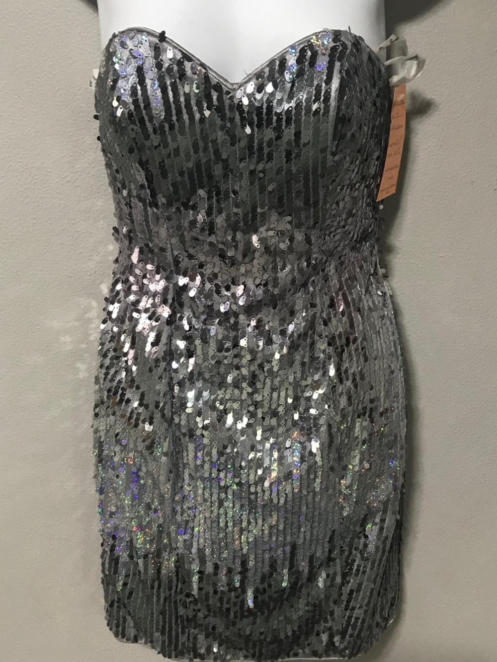 PARTYTIME MINI SILVER SEQUIN DRESS SIZE 2
